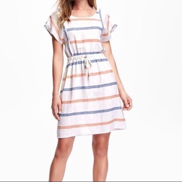old navy white linen dress